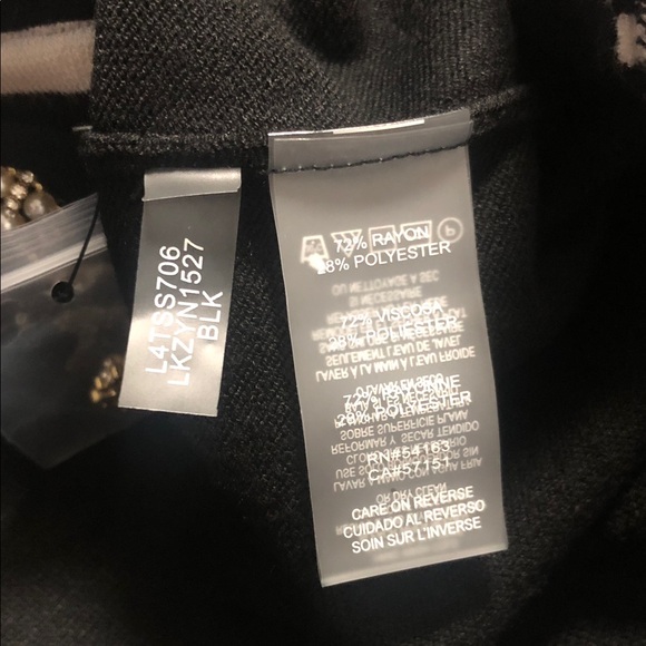 New Karl Lagerfeld Paris Black Cardigan with White Trim S - Picture 6 of 6